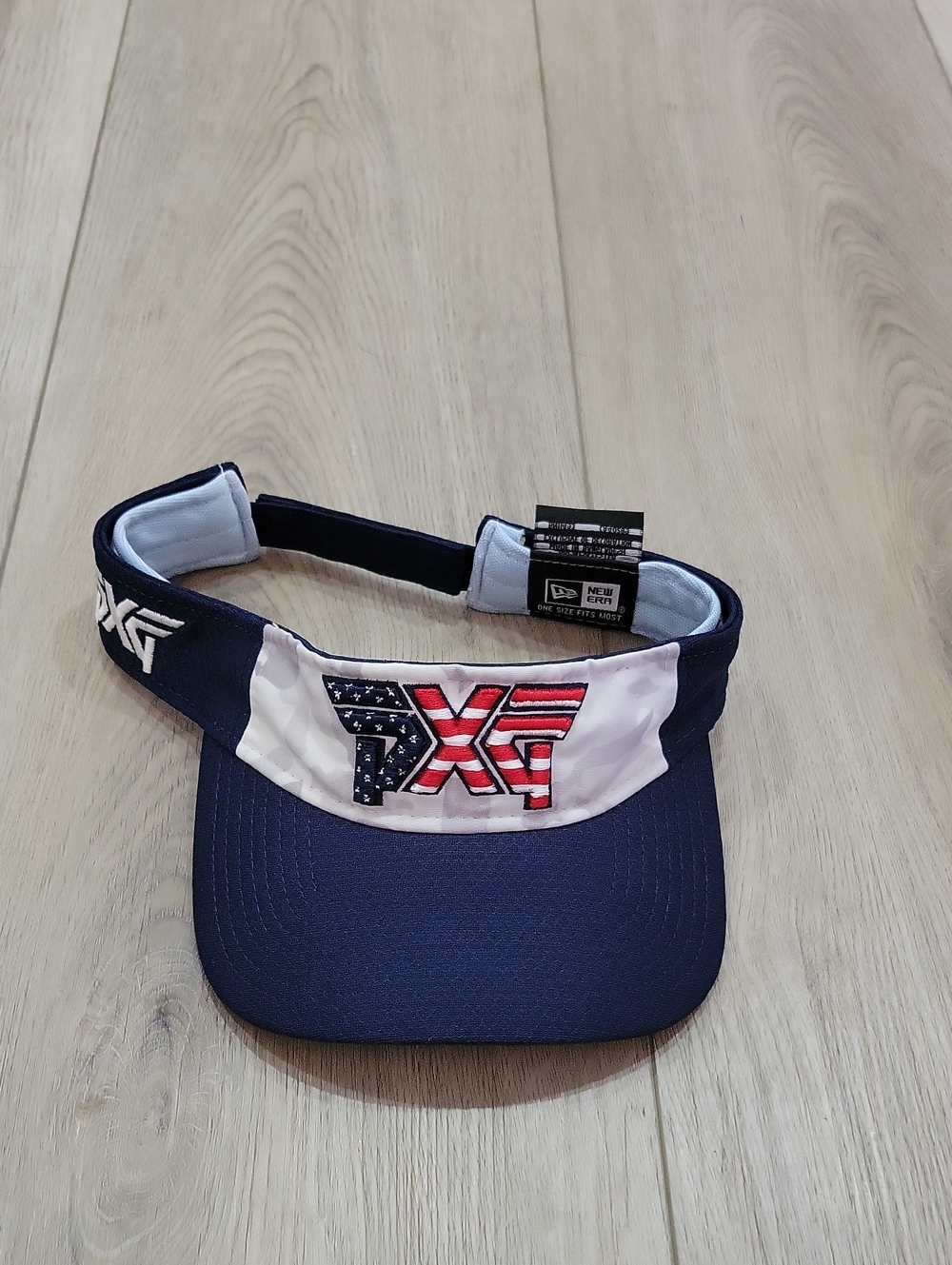 PXG Navy White Visor with Flag Logo